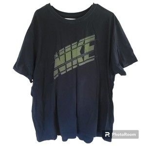 Nike Shirt Mens XXXL Black Yellow Spell out Short Sleeve Athletic Cut